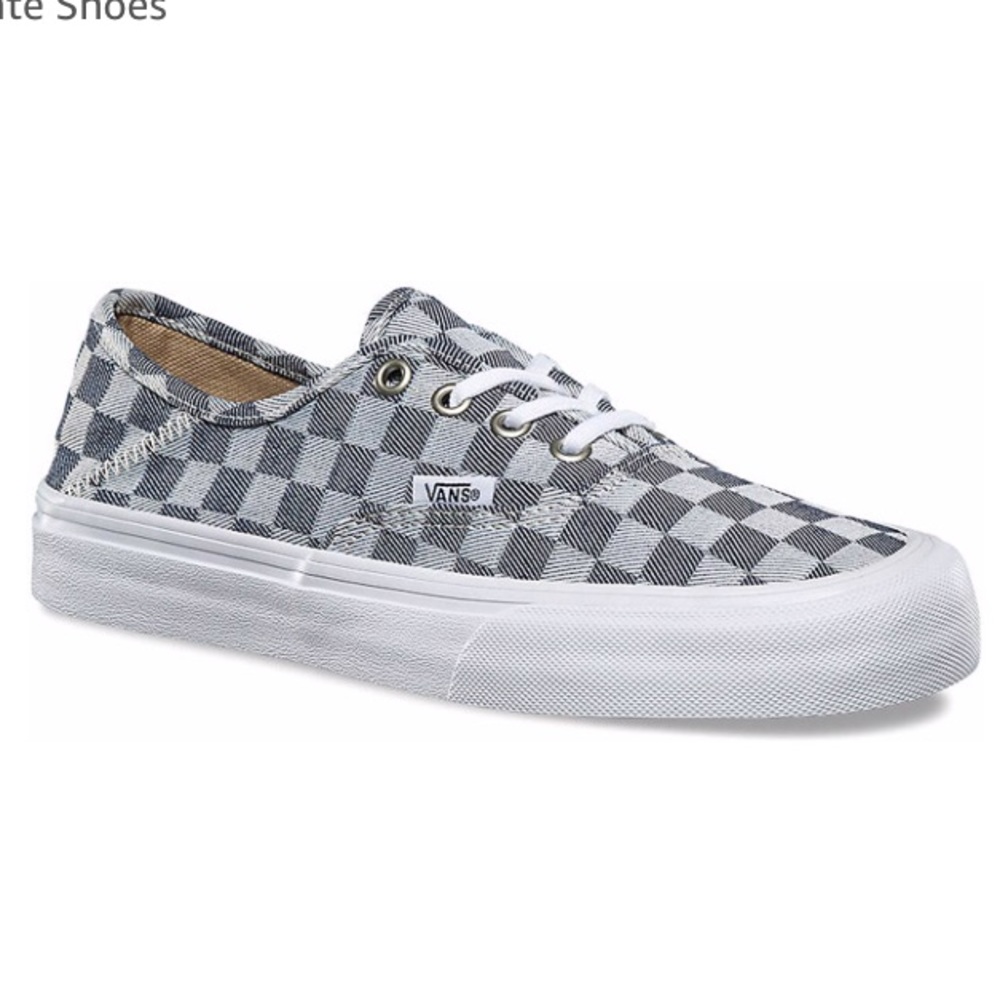 Vans authentic checker denim gray  sneaker shoes